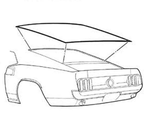 1969 1970 Mustang Fastback Rear Window Weatherstrip