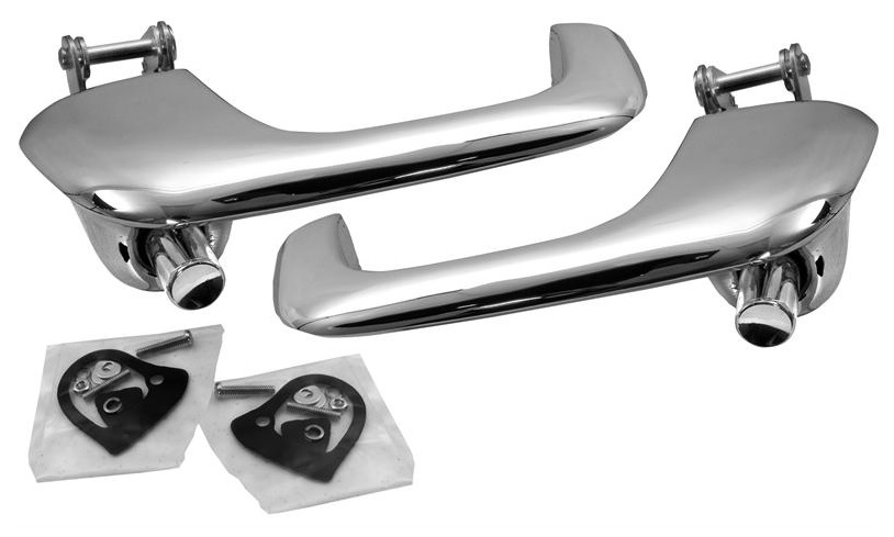 1967 1968 Mustang Outer Door Handle Pair with Gaskets